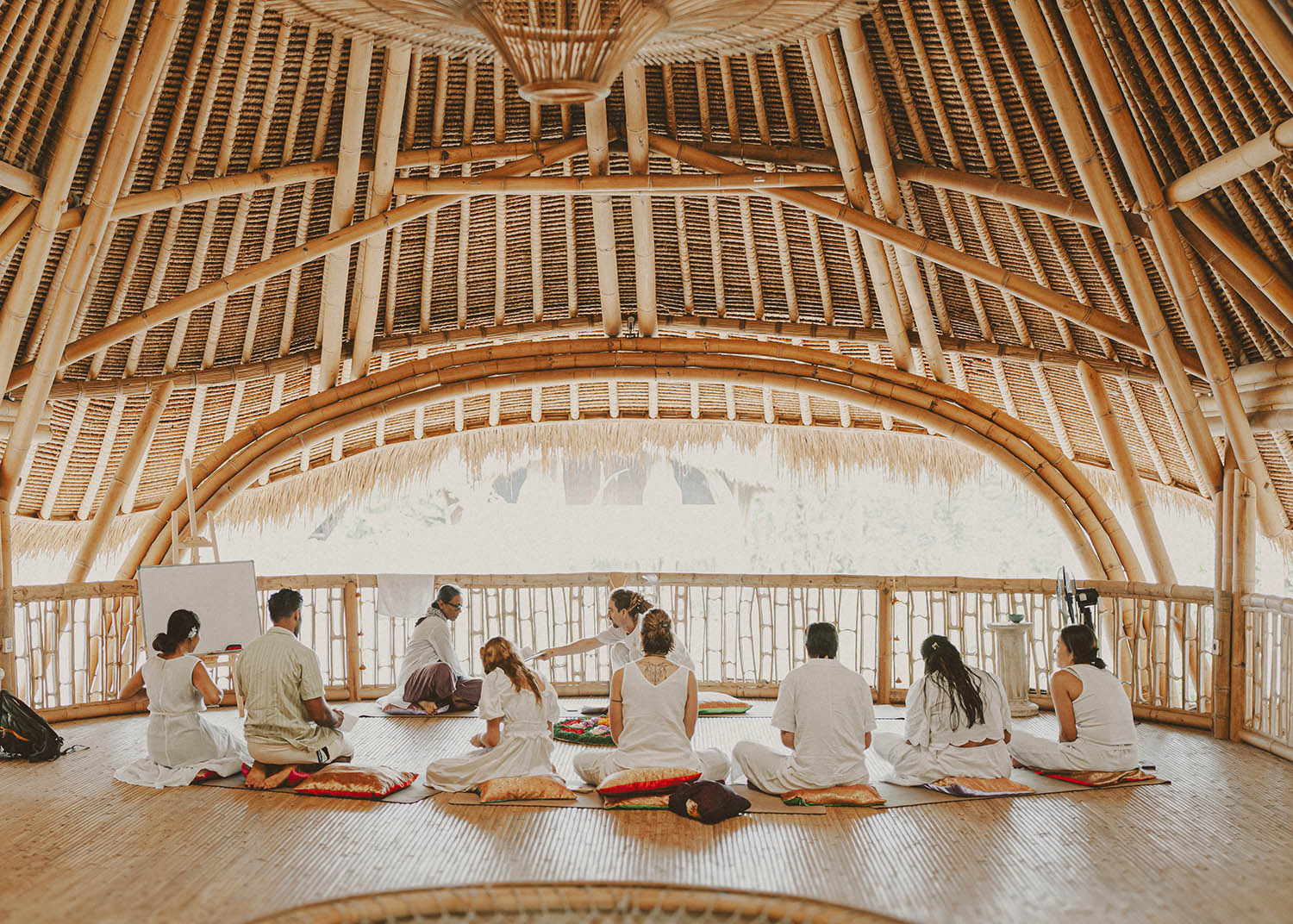 Open-air bamboo yoga shala at Naya